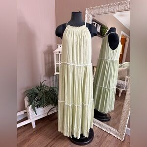 Rachel Zoe • Pastel Green Tiered Maxi Dress